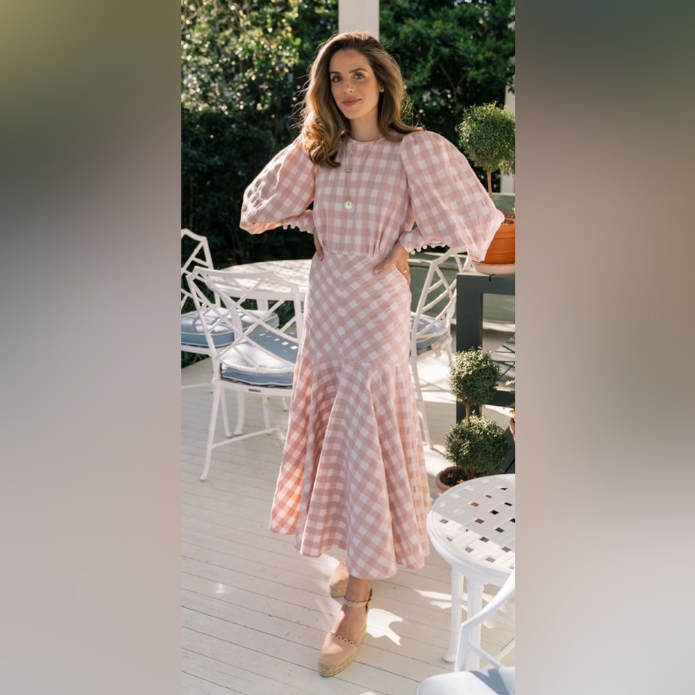 Anna Mason Blue Gingham Checkered Plaid Dress. Size 8.